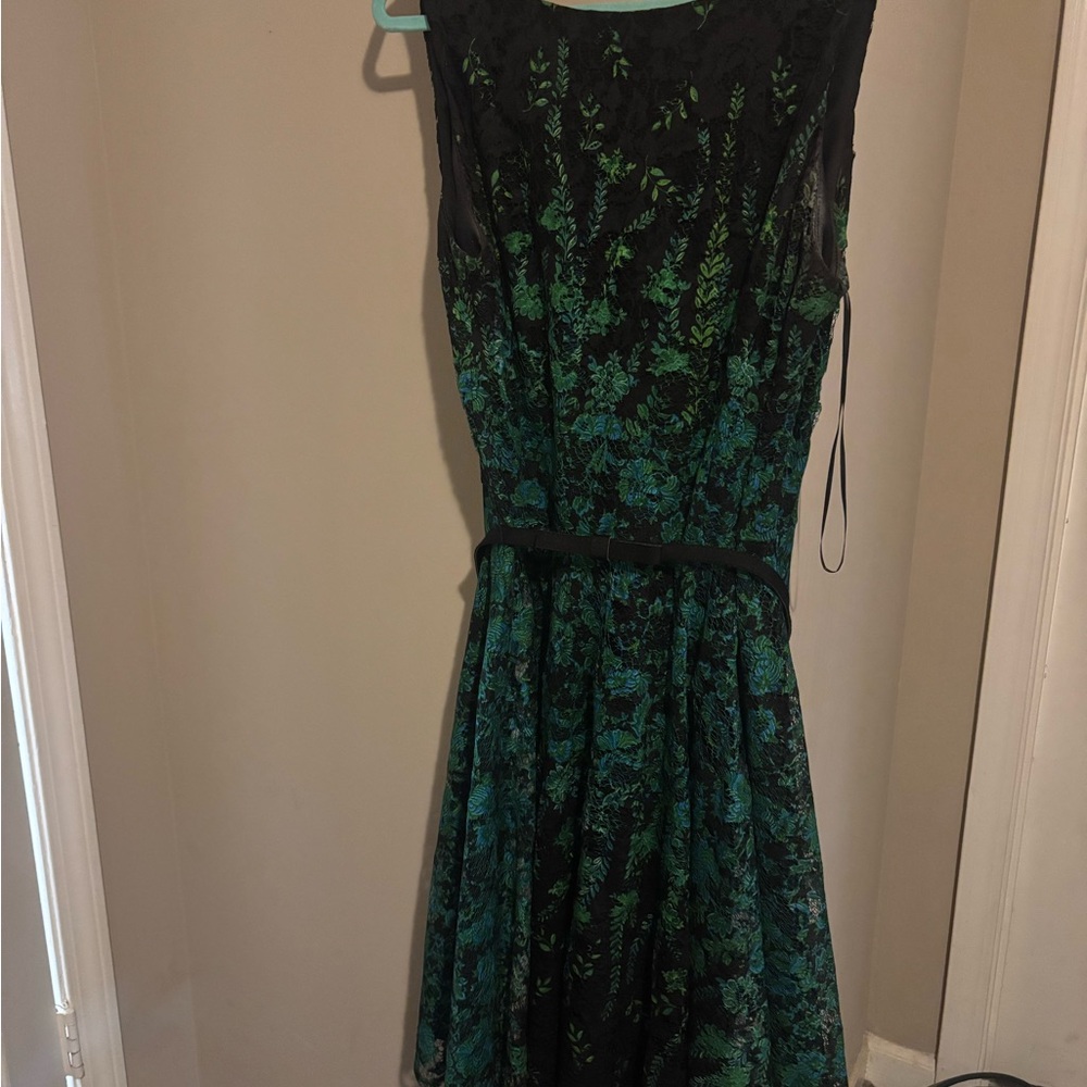 Elegant Green and Black Dress